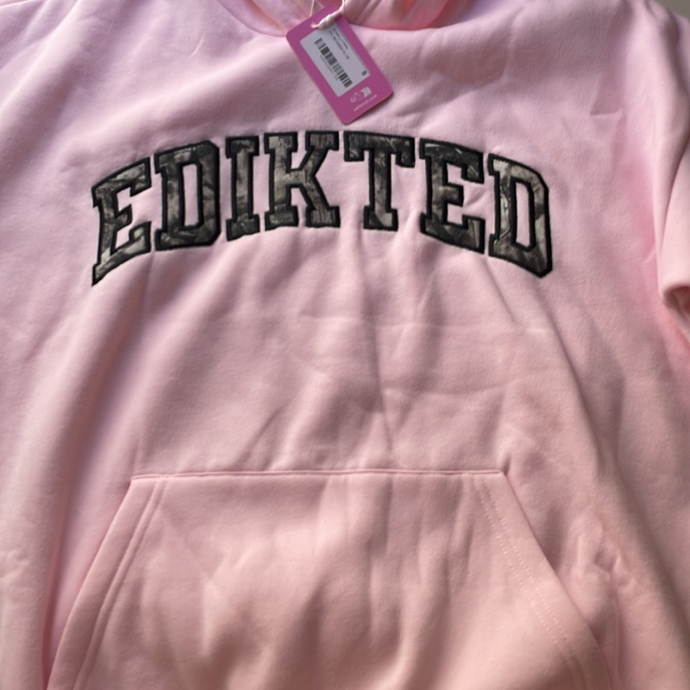 EDIKTED Pink Camo Logo Hoodie - Picture 4 of 5